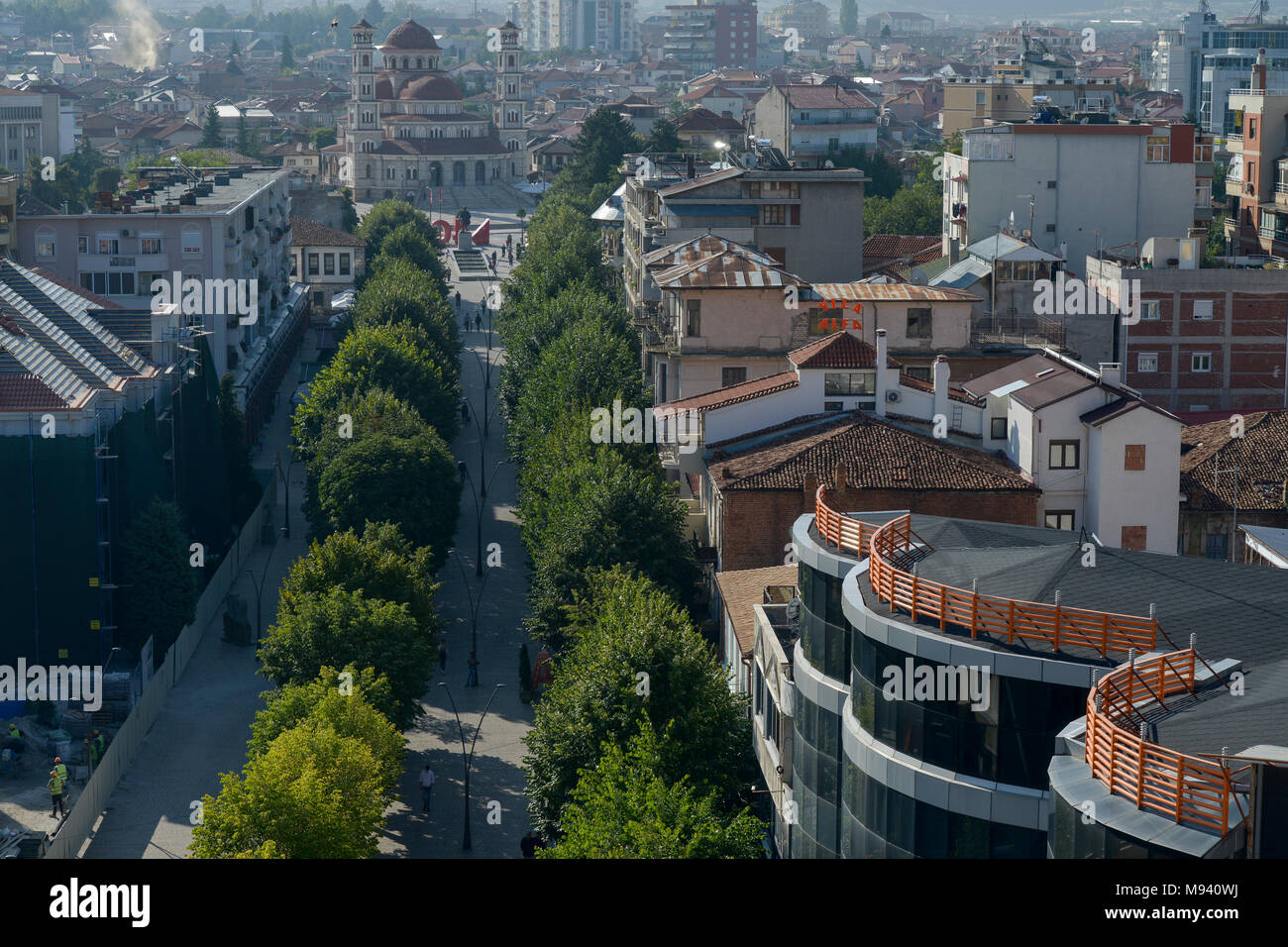 Albanien, Korça, Orthodoxe Kathedrale, gebaut 1992-95/ALBANIEN, Korca, orthodoxe Kathedrale Stockfoto