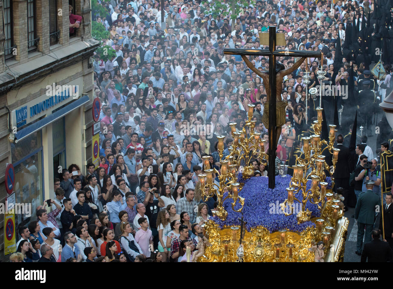 Semana Santa in Sevilla, Andalusien Stockfoto