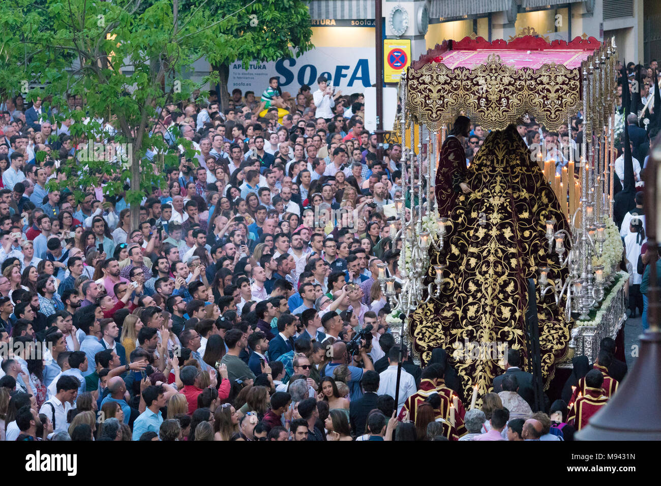 Semana Santa in Sevilla, Andalusien Stockfoto