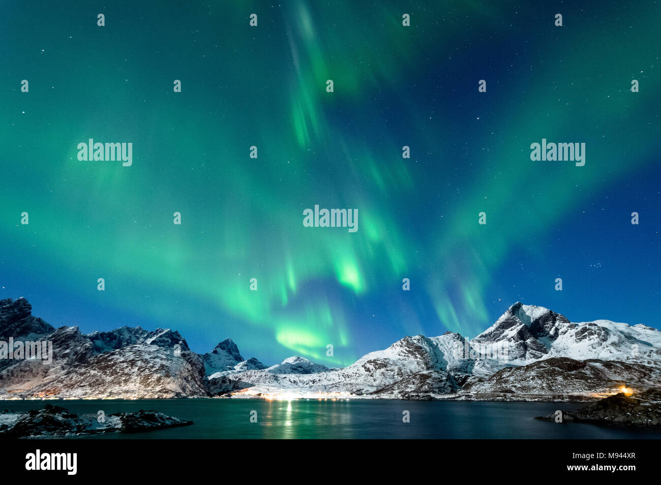 Northern Lights auf den Lofoten, Norwegen Stockfoto