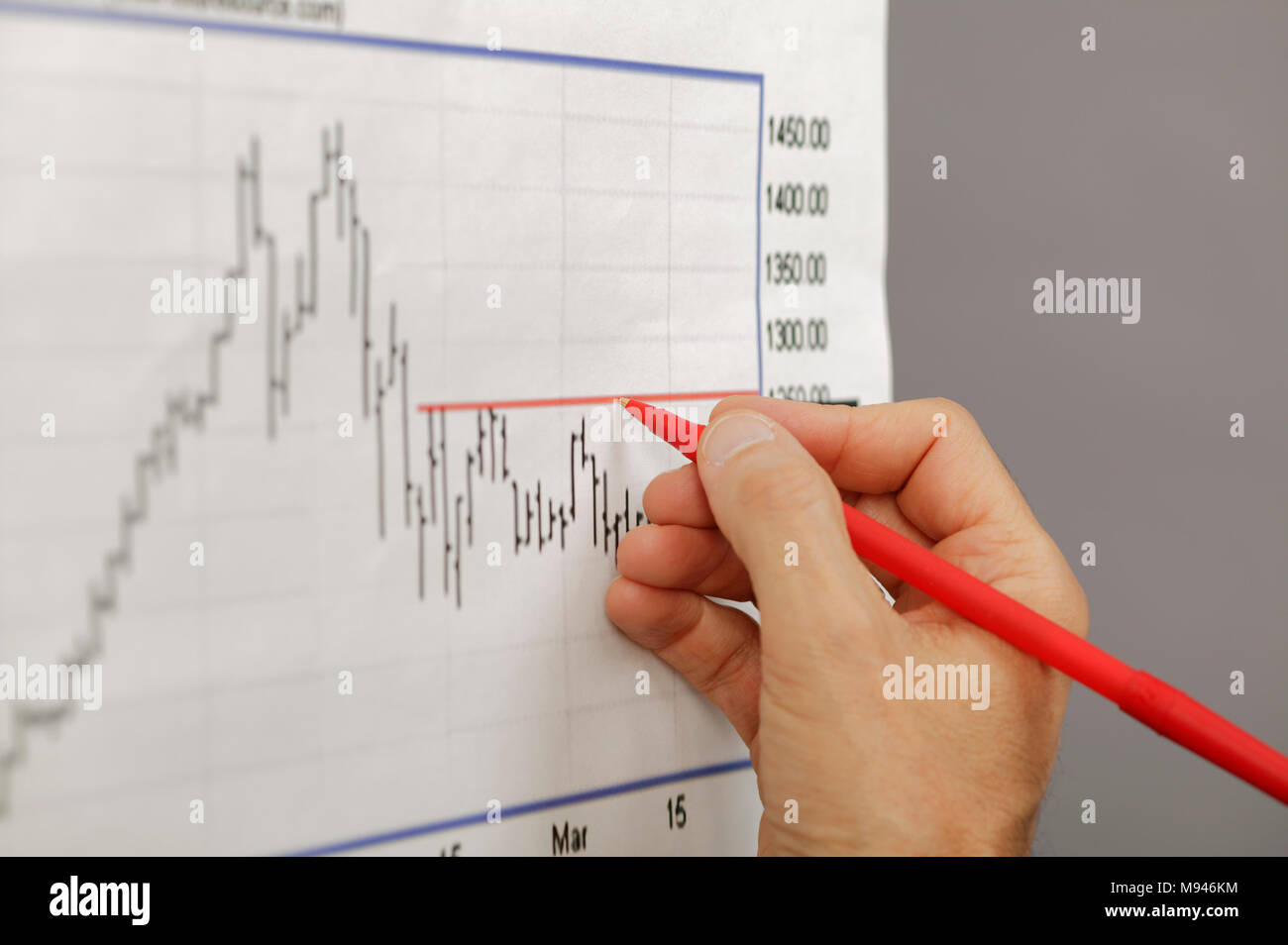 Computer-generierte Grafik auf Lager Wert mit einem Plotter Drucker gedruckt Stockfoto