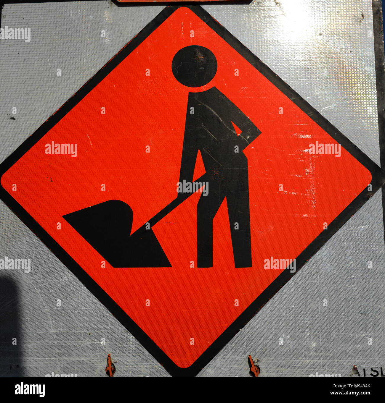 Working Man Zeichen in Neuseeland. Stockfoto