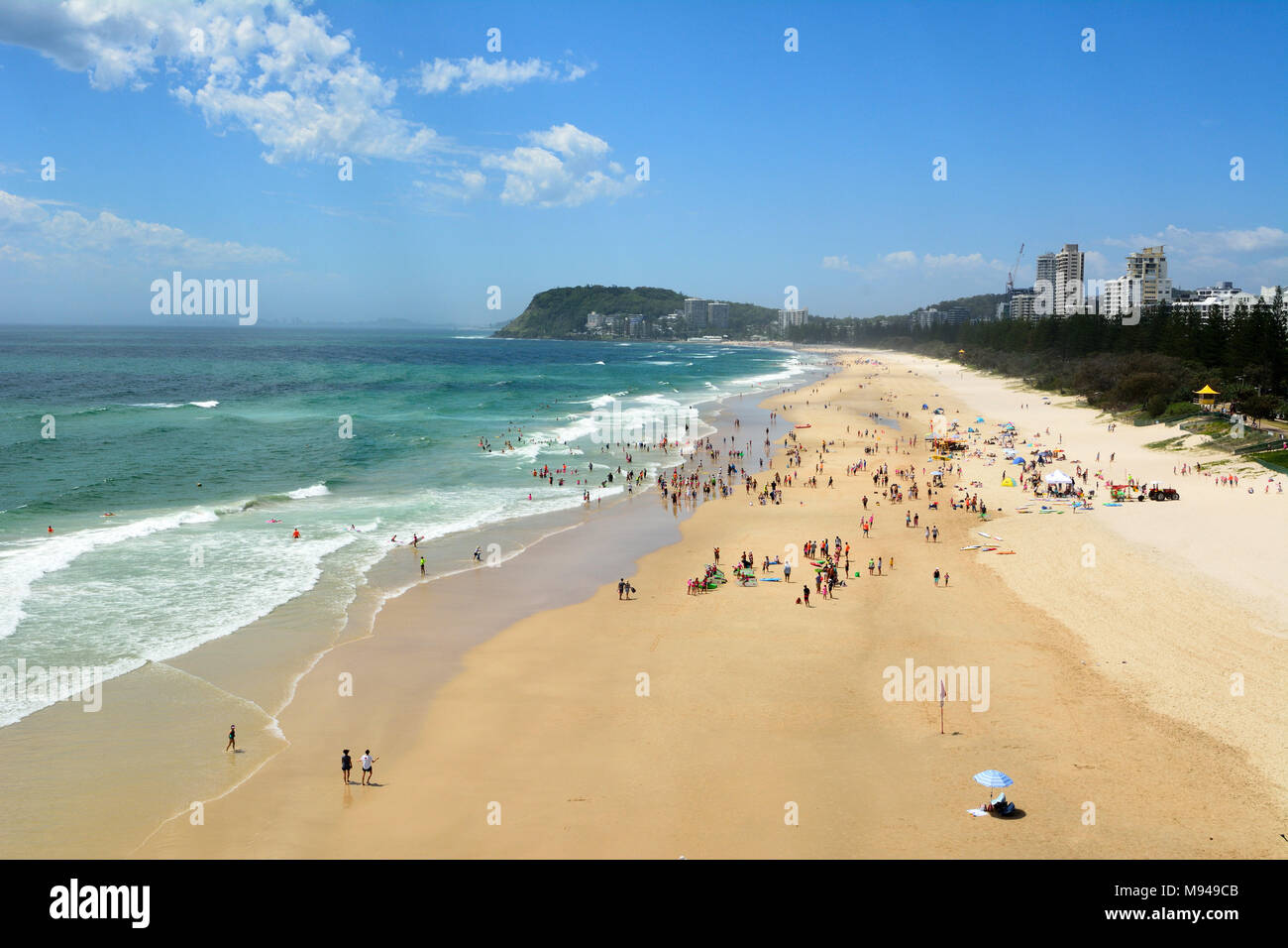 Blick über Burleigh Heads an der Gold Coast von Queensland, Australien. Stockfoto