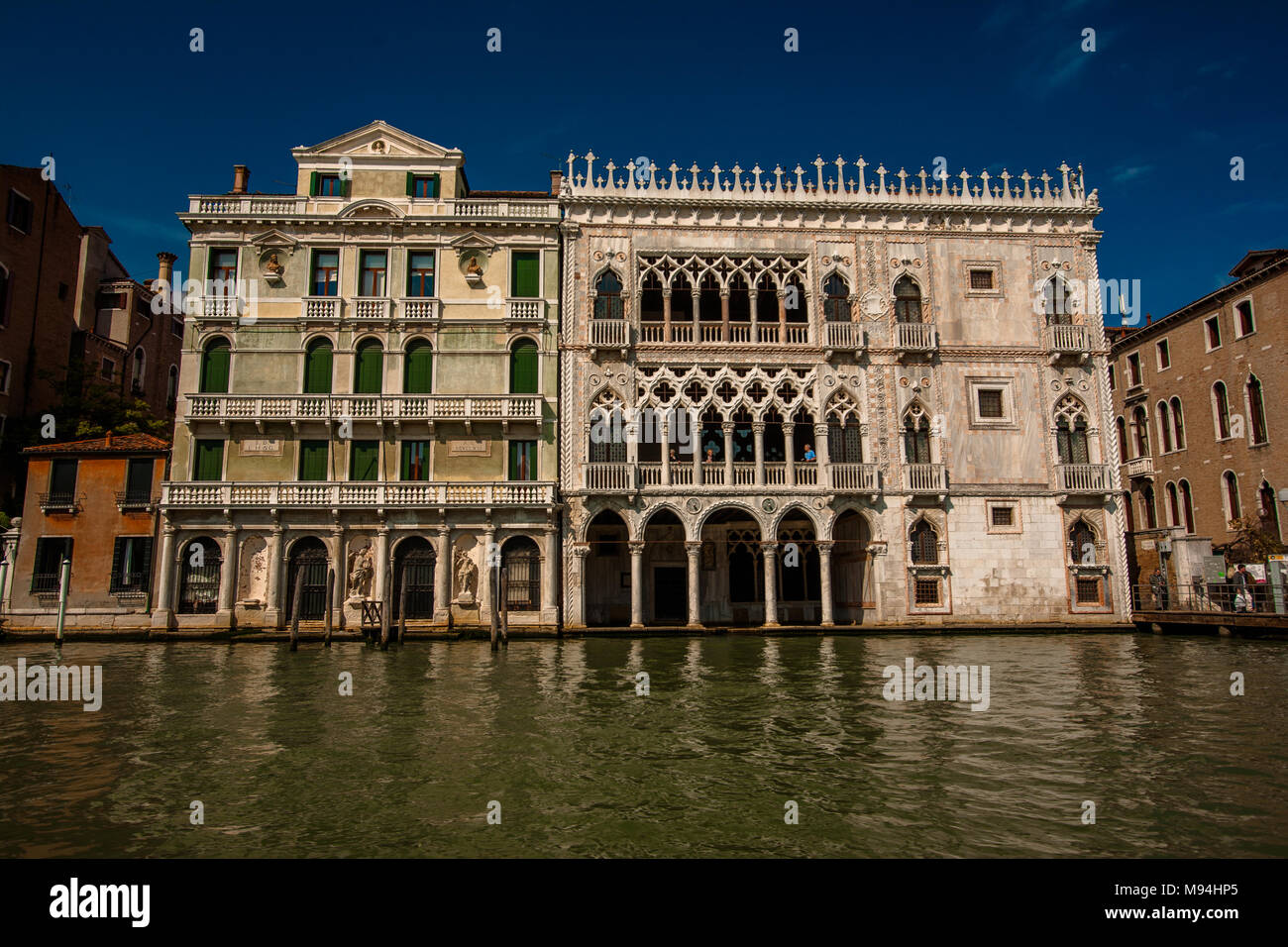 Die schöne Fassade des Schlosses von Santa Sofia, Ca d'Oro am Grand Canal in Venedig, Italien Stockfoto