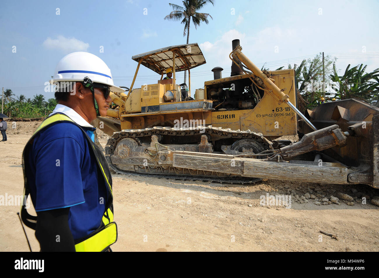 Pak Chong. 22 Mär, 2018. Foto am 22. März 2018 zeigt die Baustelle von Thailand-China Hochgeschwindigkeitszug Projekt in Pak Chong, Thailand aufgenommen. Bau des ersten Abschnitts des Thailand-China Hochgeschwindigkeitszug Projekt hat reibungslos läuft, oder 7 Prozent abgeschlossen, Thanin Somboon, Generaldirektor der Thailand Abteilung der Landstraßen, sagte am Donnerstag auf der Baustelle hier. Credit: Rachen Sageamsak/Xinhua/Alamy leben Nachrichten Stockfoto