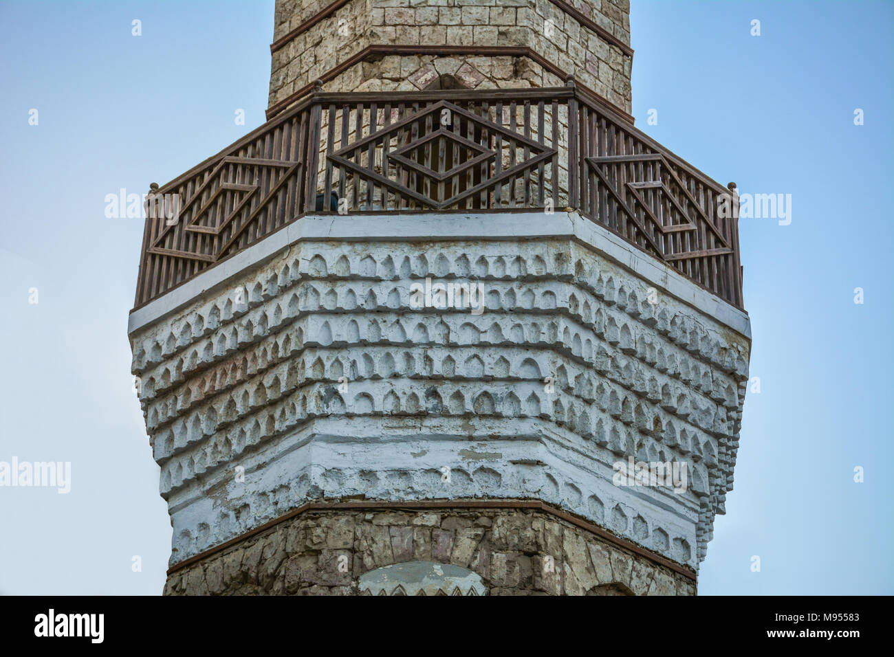 Minarett in historisches Dorf, Jeddah, Saudi-Arabien Stockfoto