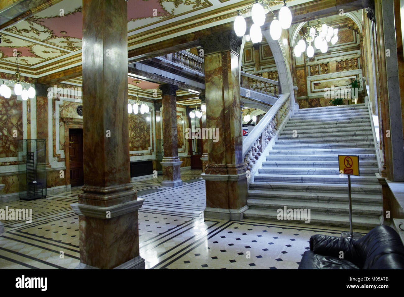 Glasgow City Chambers Marmortreppe Eingang Stockfoto