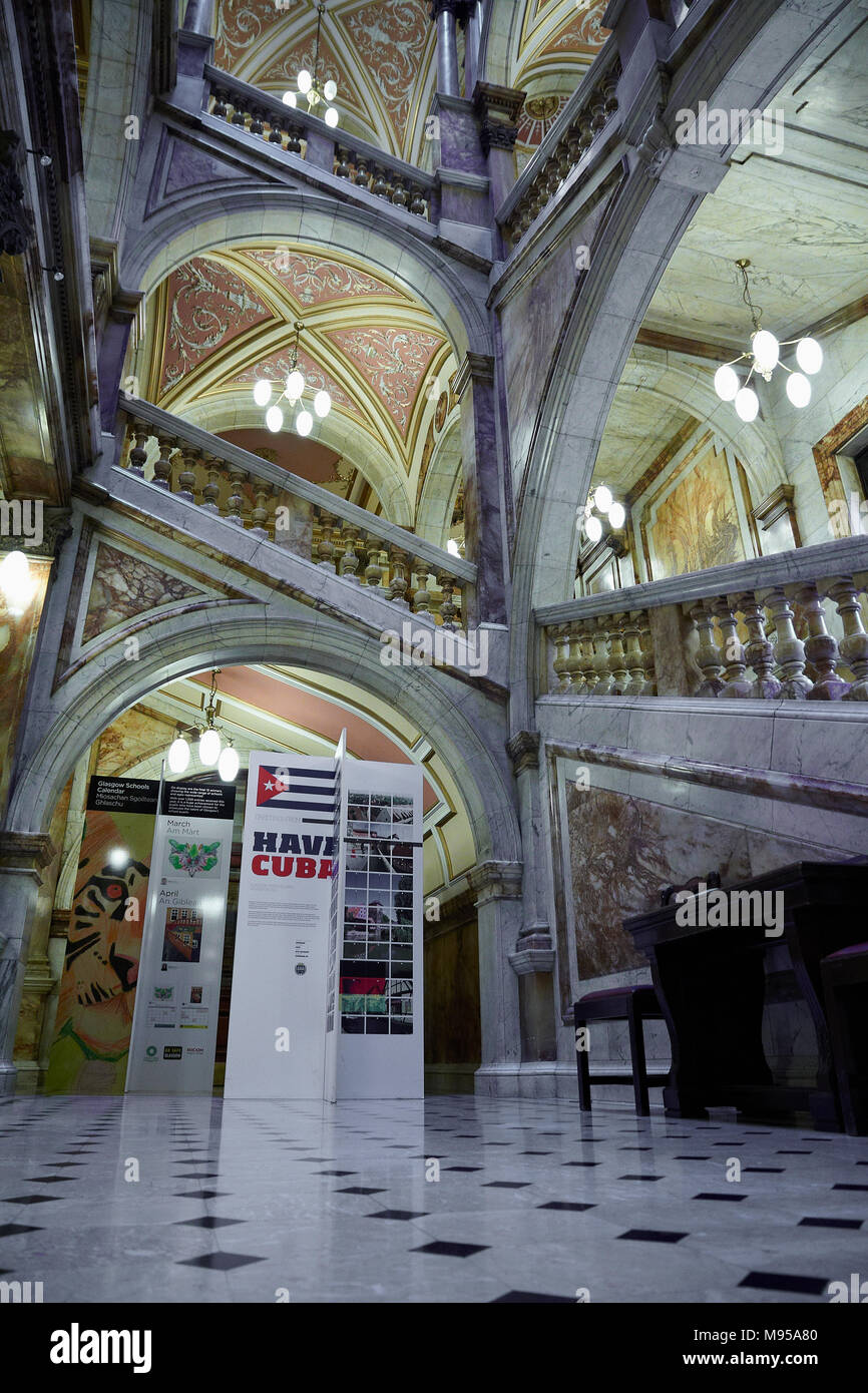 Glasgow City Chambers Marmortreppe Eingang Stockfoto