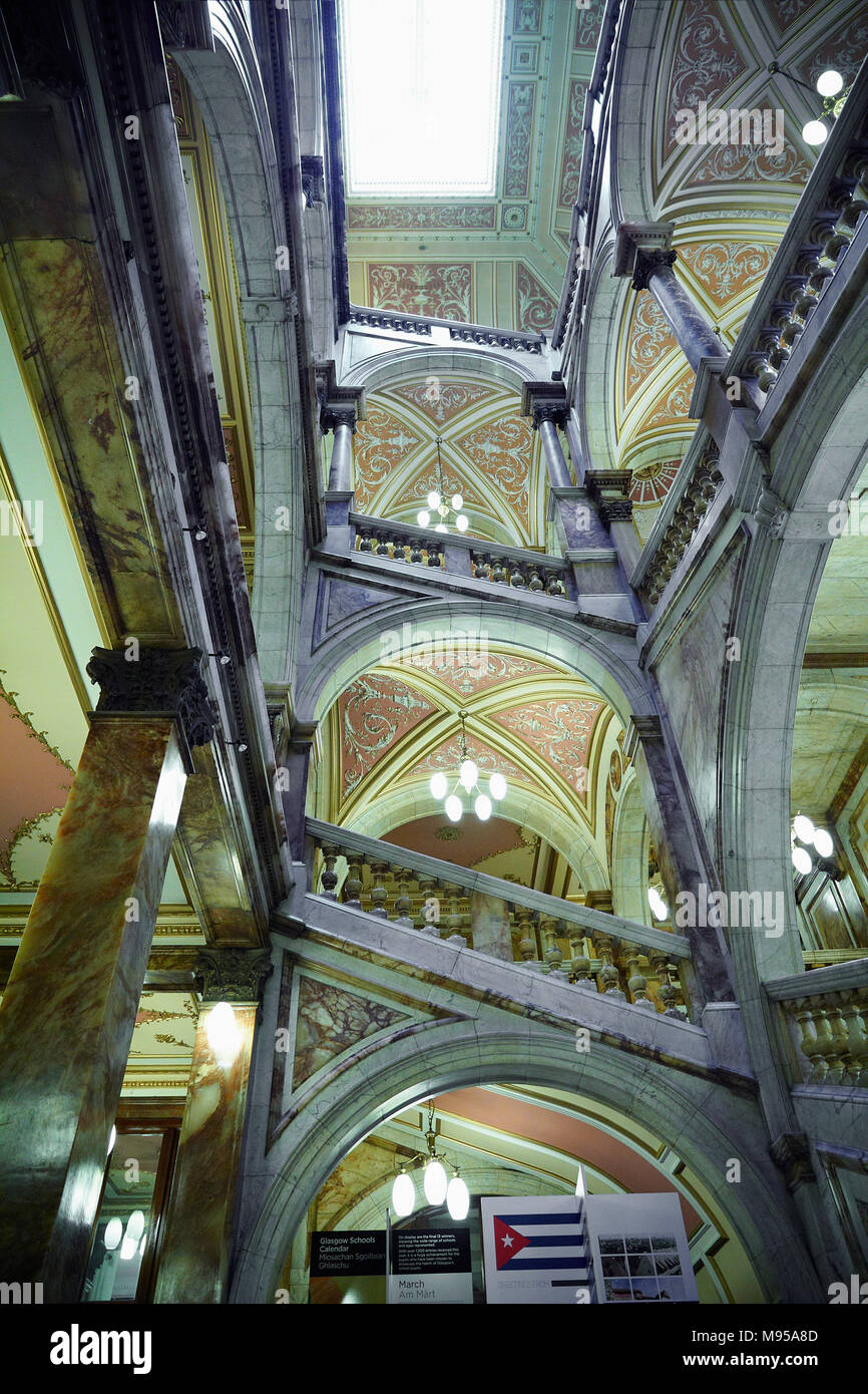 Glasgow City Chambers Marmortreppe Eingang Stockfoto