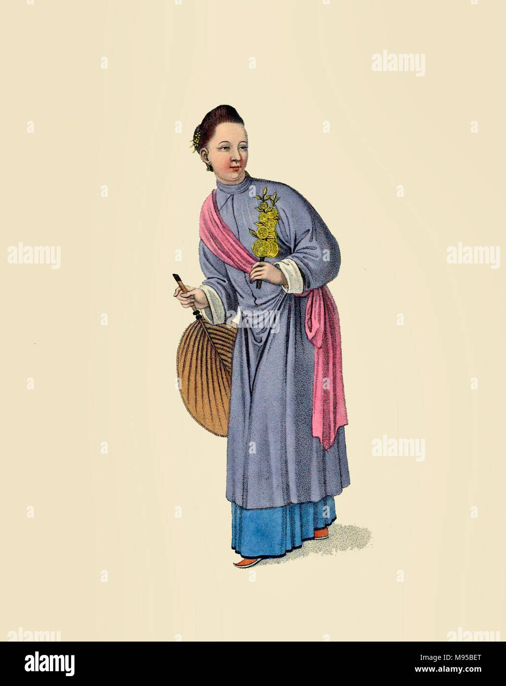 Eine Frau mittleren Alters in China, ca. 1800 Stockfoto