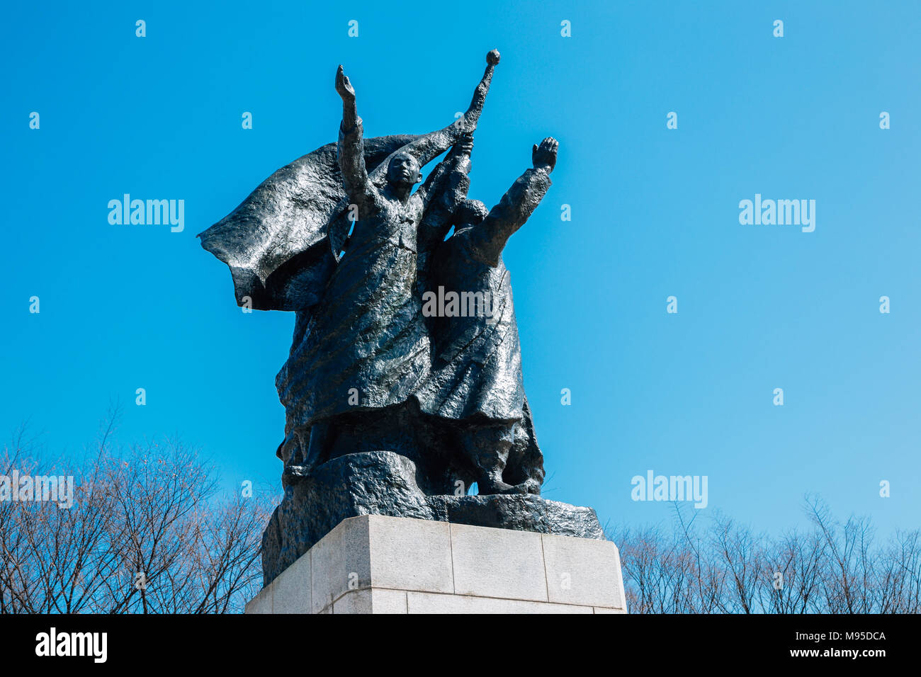 Seoul, Korea - 6. März 2016: Memorial Statue von 3.1 Unabhängigkeit Erklärung Seodaemun Independence Park Stockfoto
