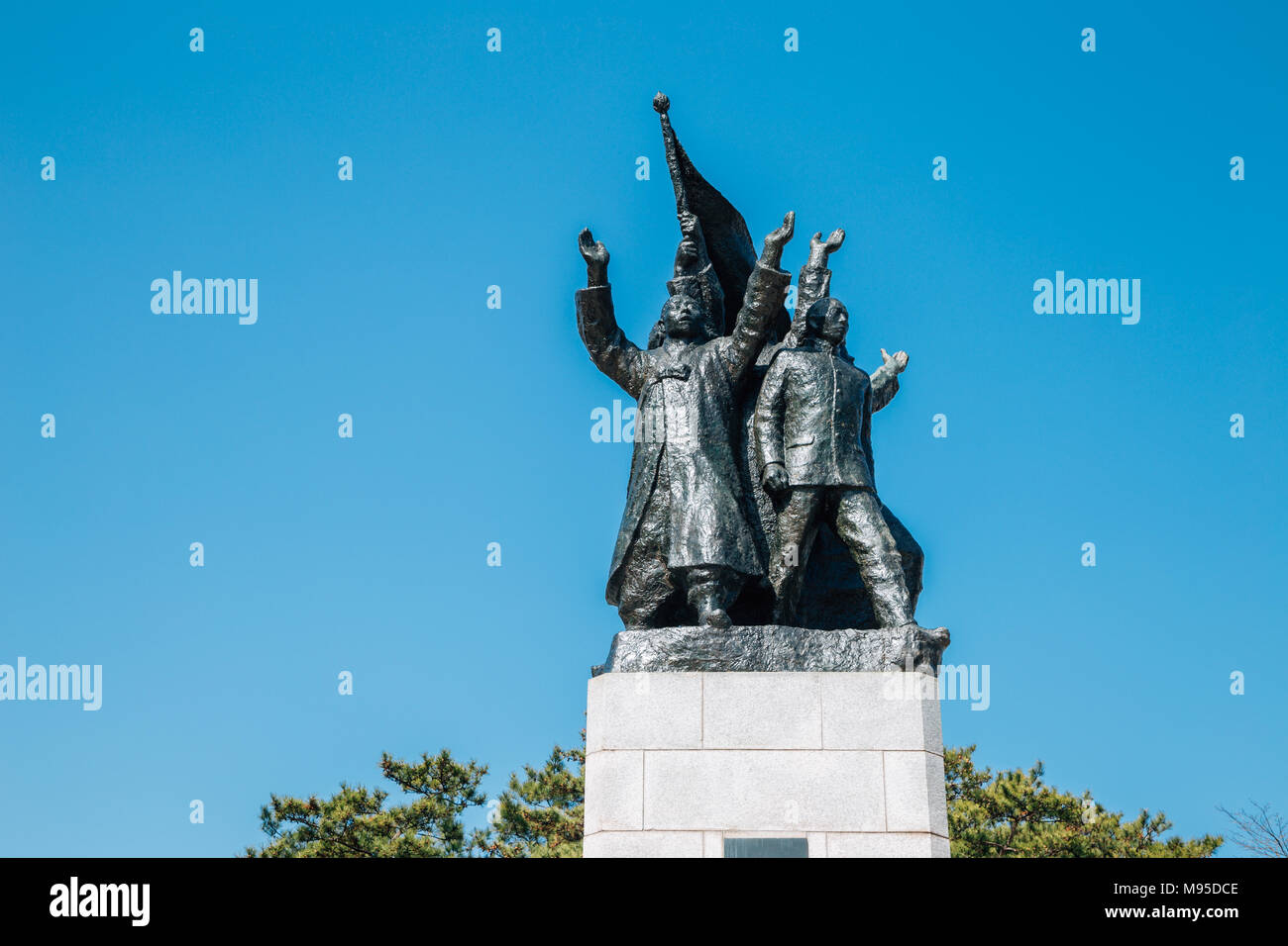 Seoul, Korea - 6. März 2016: Memorial Statue von 3.1 Unabhängigkeit Erklärung Seodaemun Independence Park Stockfoto