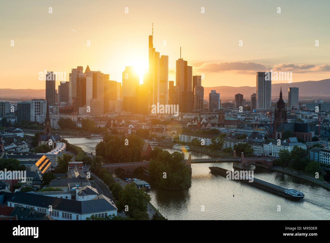 Skyline von Frankfurt Am Main Stockfoto