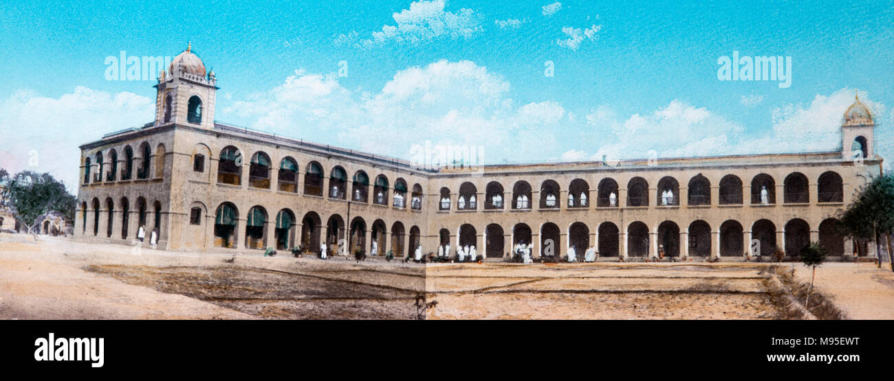 Kinnaird High School in Lahore. Hand getönte Foto in den späten 1800er. Stockfoto