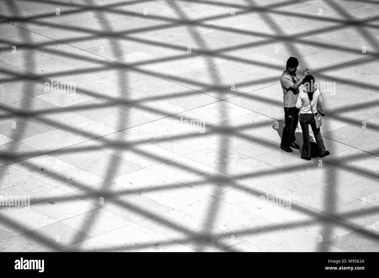 Eine abstrakte Schatten des Daches des British Museum. Stockfoto