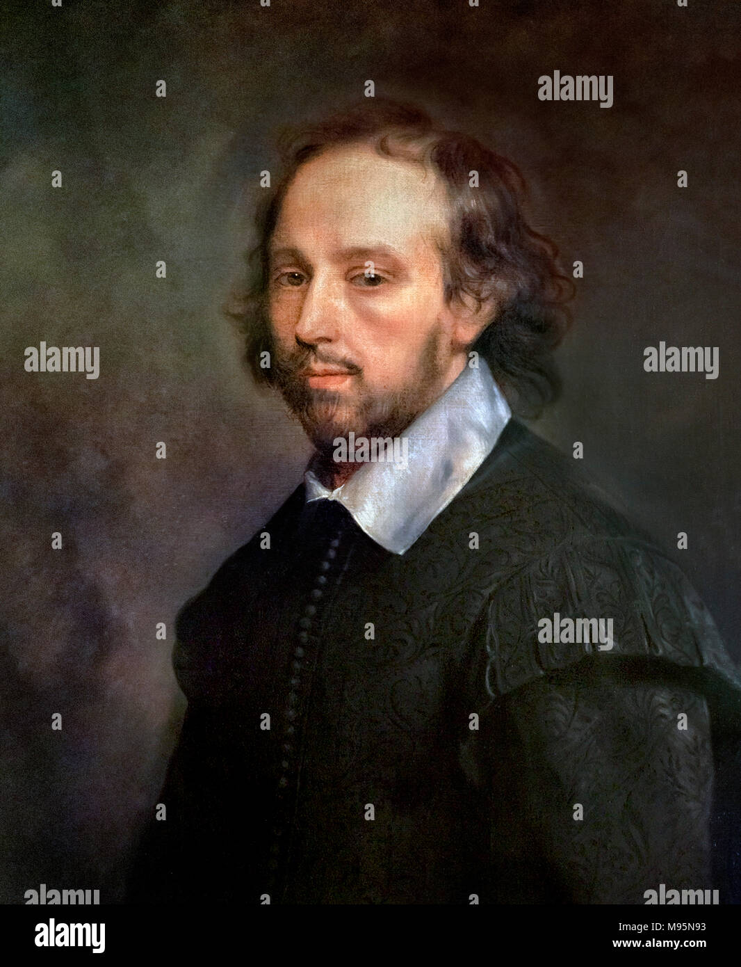 William Shakespeare. Portrait von Shakespeare von Gerard Soest, Reproduktion eines C. 1667 Malerei. Stockfoto