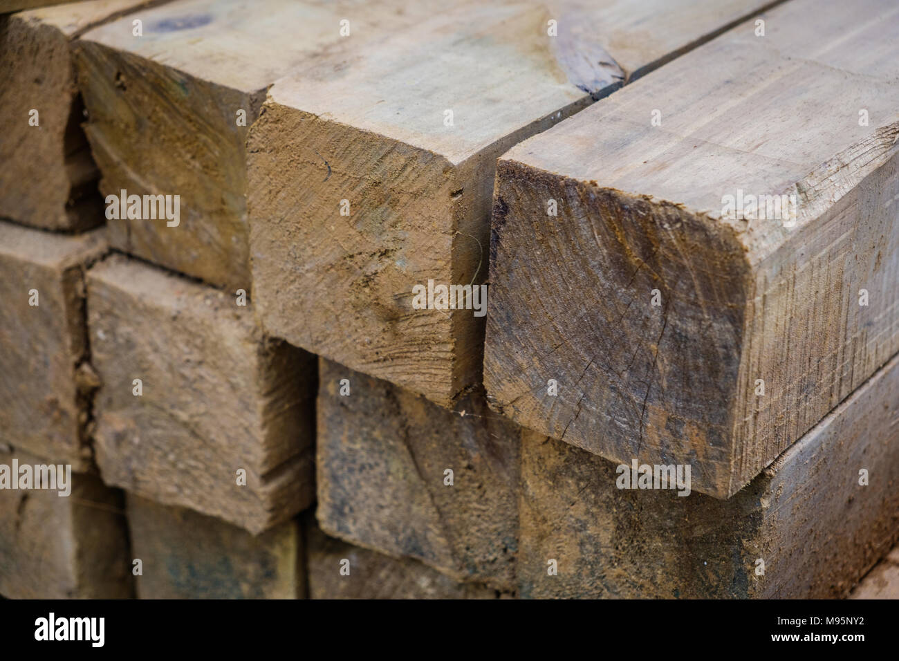Stapel von Holz, Baumaterialien, Holz für den Bau-Holz closeup - Stockfoto