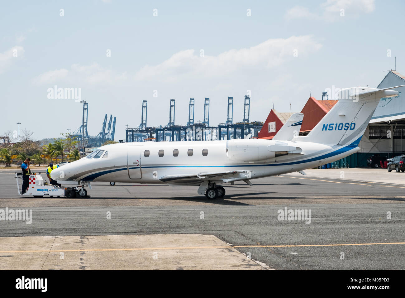 Panama City, Panama - März 2018: Private Jet, Cessna 650 Citation III am Panama City Albrook Flughafen Stockfoto