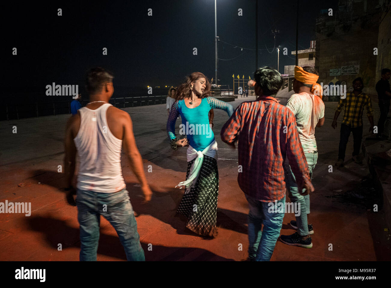 Indien, Varanasi, lokale Partei Stockfoto