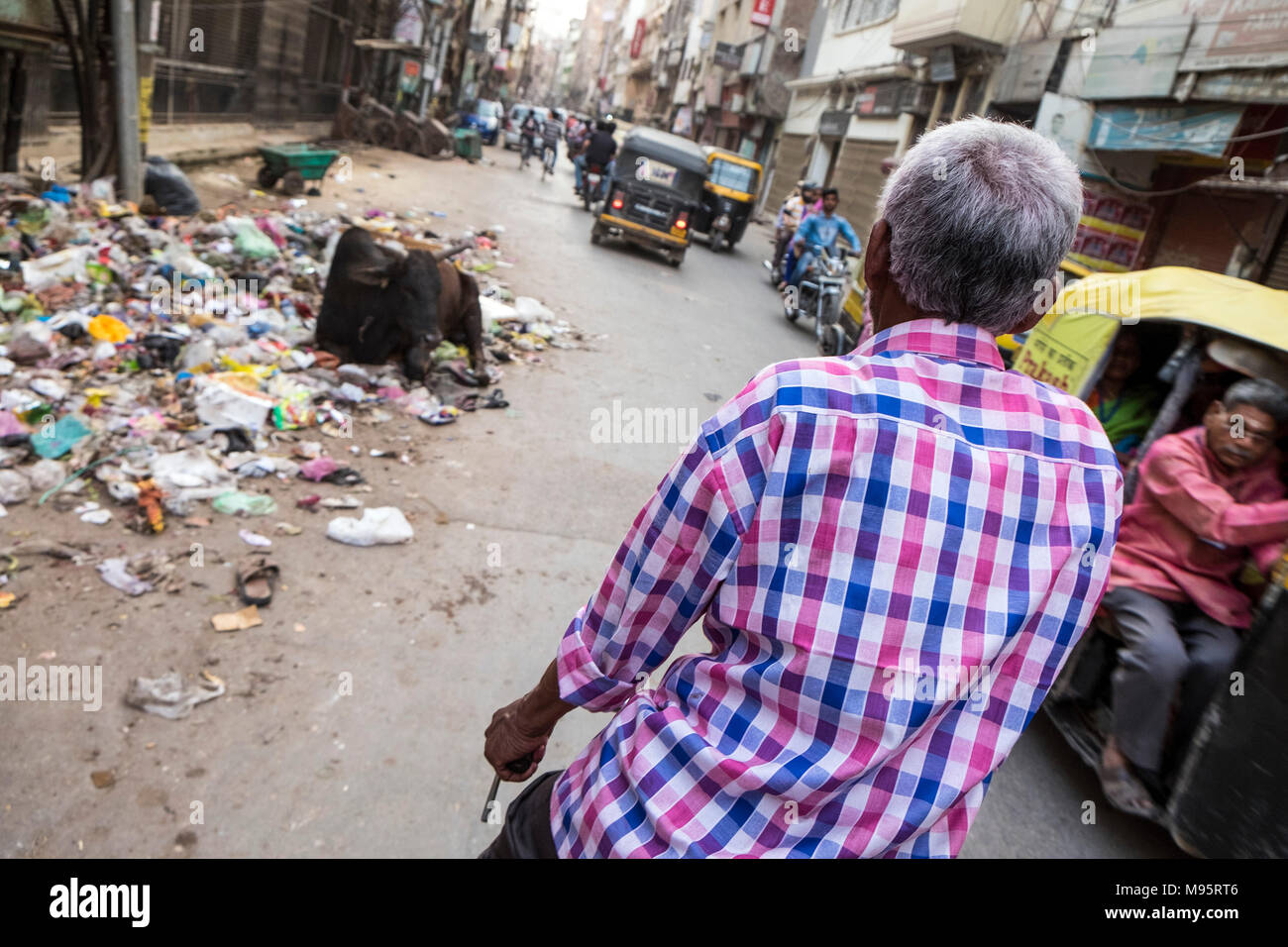 Indien, Varanasi, Rikscha Stockfoto