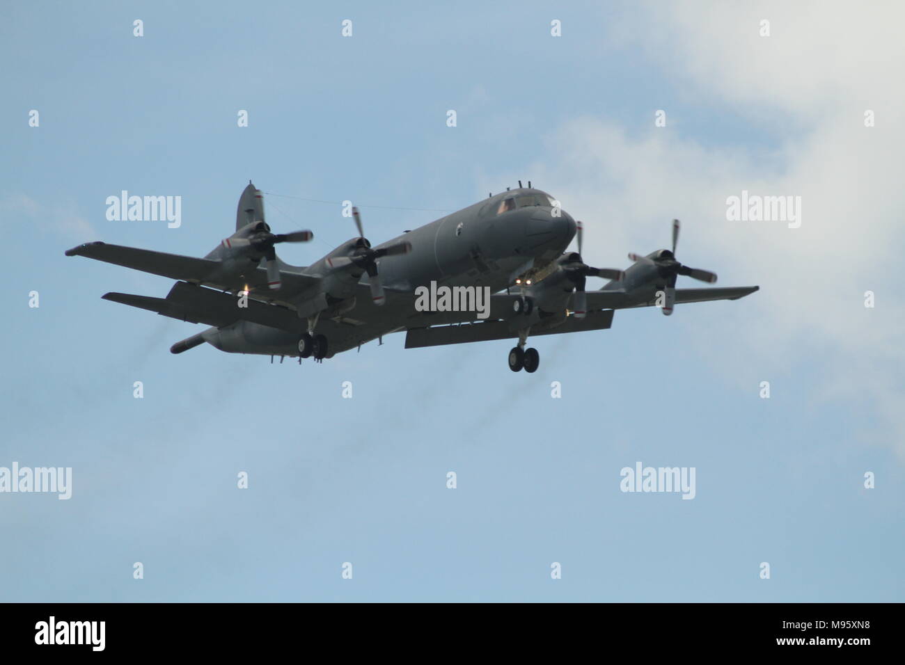 Foto der C-130 Hercules im Flug am Hamilton Airshow Stockfoto
