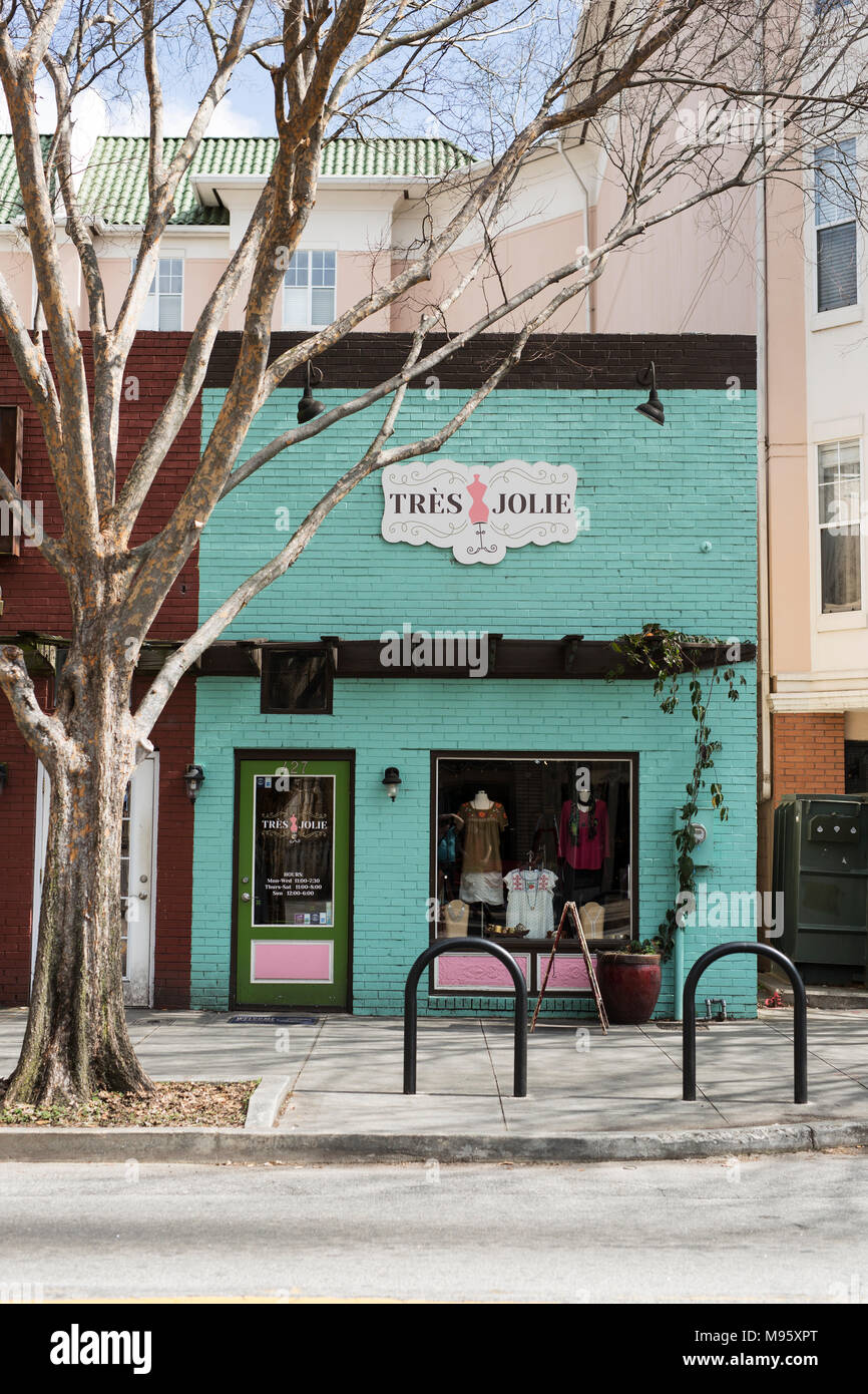 Eine Modeboutique in Decatur, Georgia, USA. Stockfoto