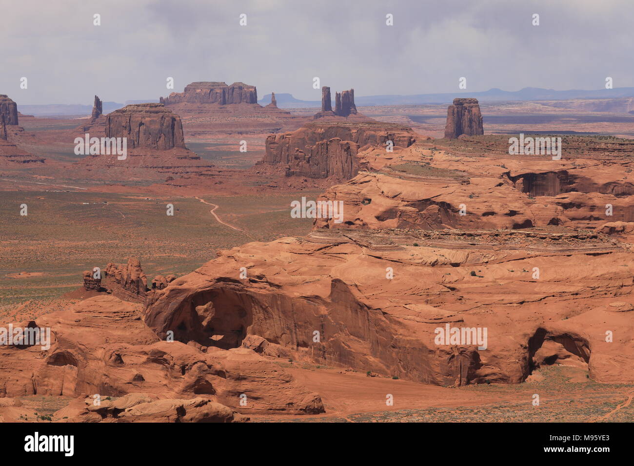 Monument Valley von Hunts Mesa Stockfoto
