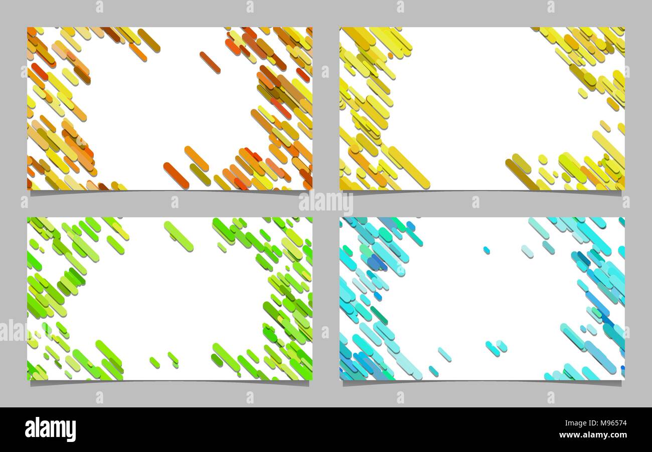 Farbe Abstrakte Visitenkarte Hintergrund Mit Diagonalen Streifen Eingestellt Stock Vektorgrafik Alamy