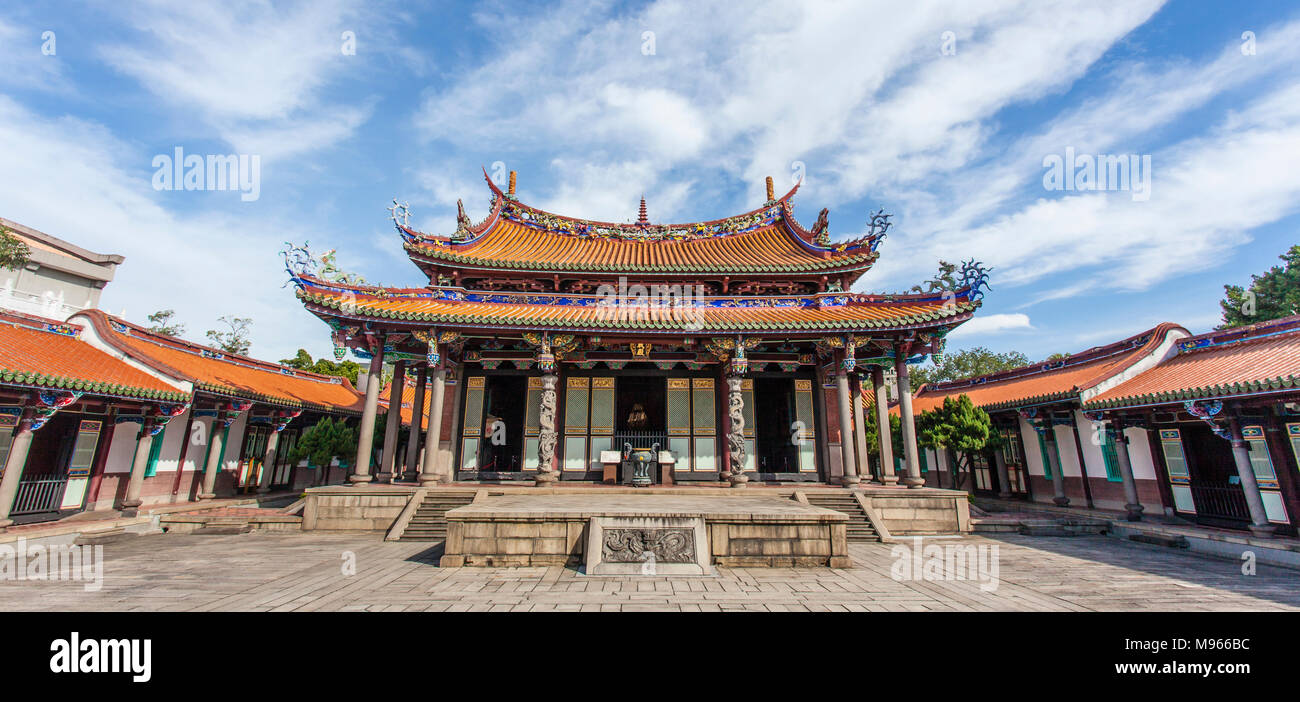 Innenhof des Konfuzius Tempel in Taipei, Taiwan (Asien) Stockfoto