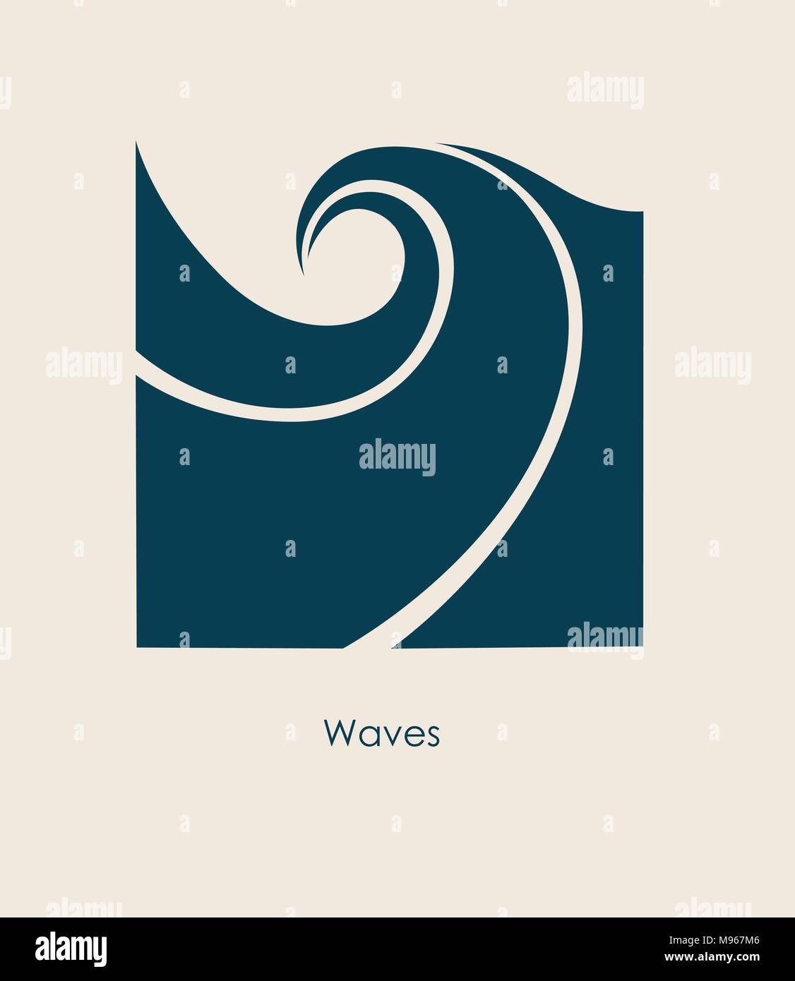 Wasser Welle Logo Design. Kosmetik Surf Sport Logo Konzept. Platz aqua-Symbol. Stock Vektor