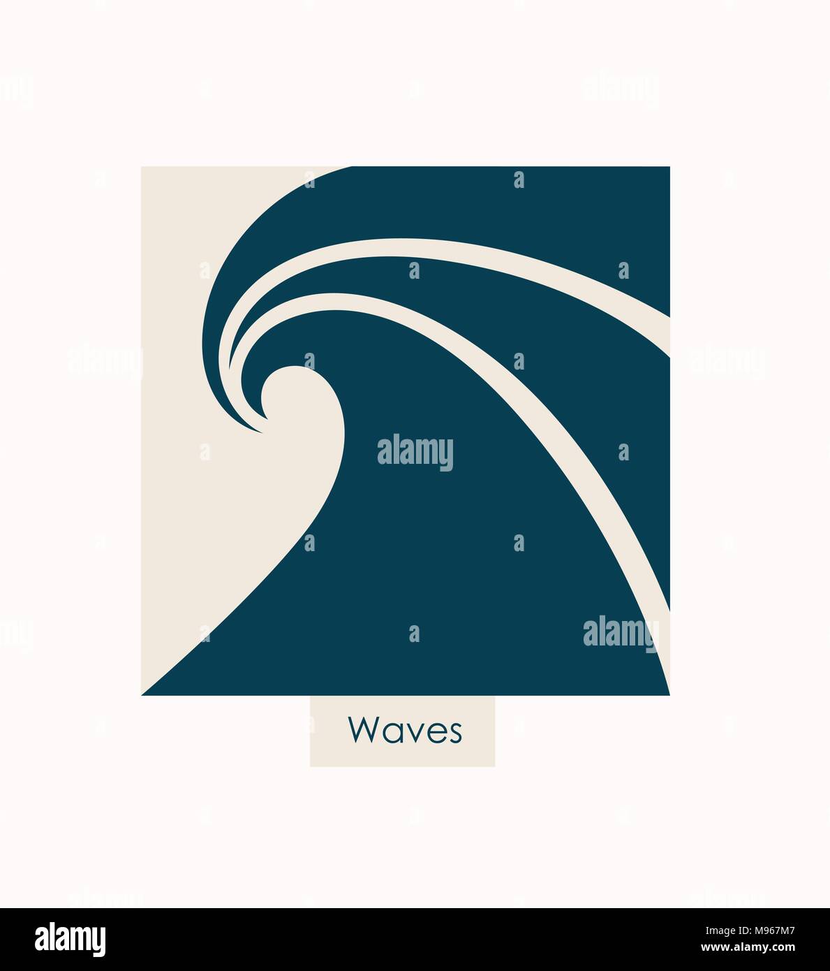 Wasser Welle Logo Design. Kosmetik Surf Sport Logo Konzept. Platz aqua-Symbol. Stock Vektor