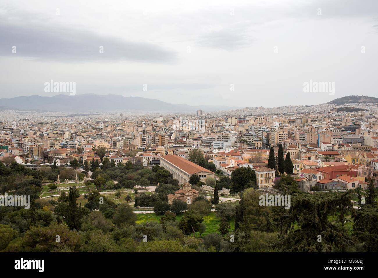 Blick auf Athen, Griechenland. Stockfoto