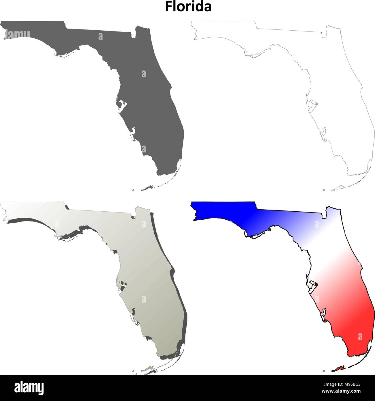 Florida-Umriss-Karte gesetzt Stock Vektor