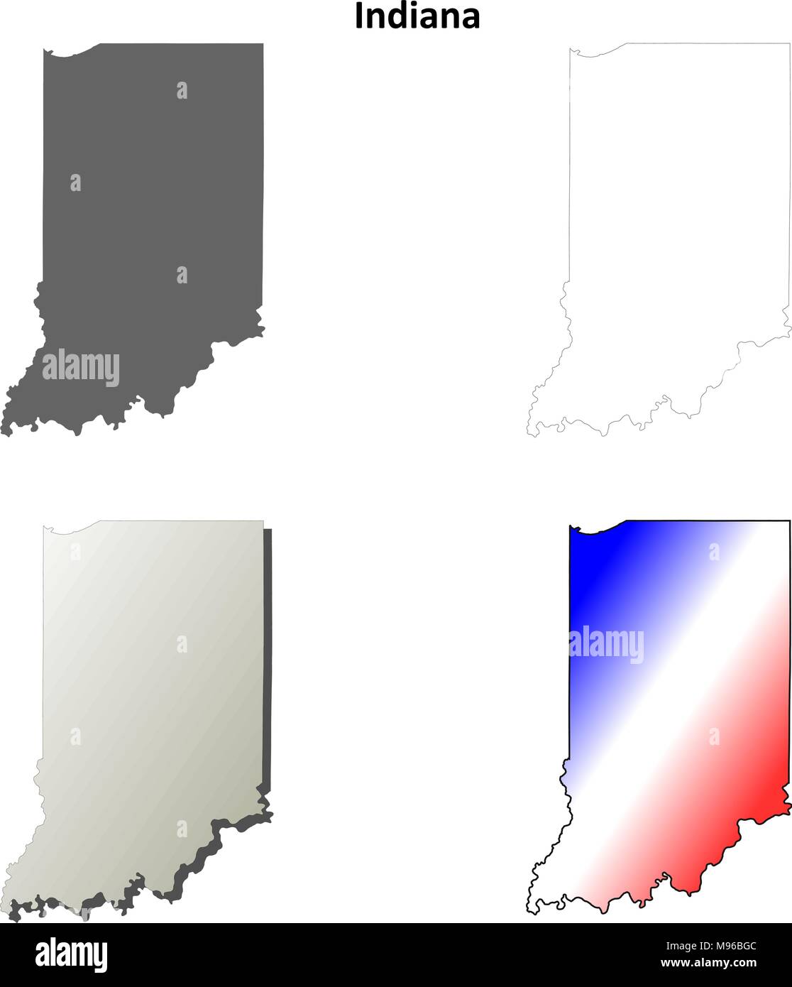 Indiana-Umriss-Karte gesetzt Stock Vektor