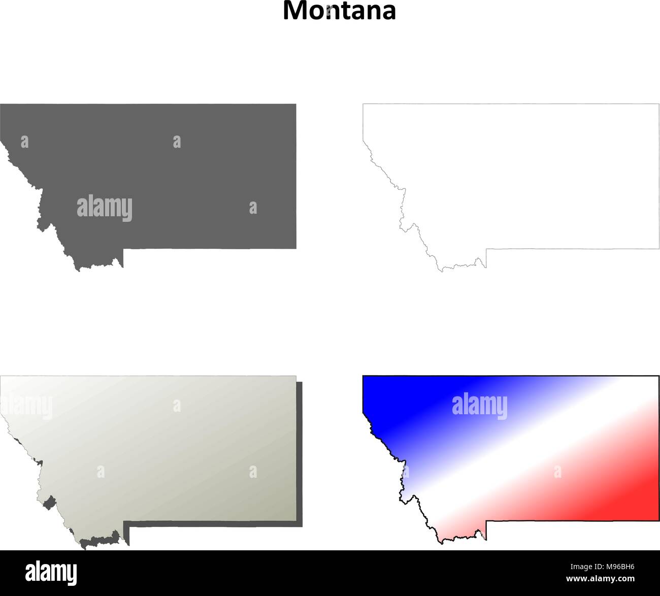 Montana-Umriss-Karte gesetzt Stock Vektor