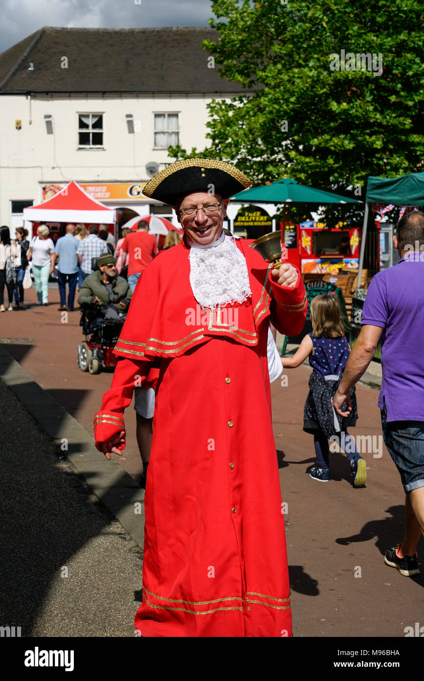 Stadtausrufer in Bolsover Derbyshire in England Stockfoto