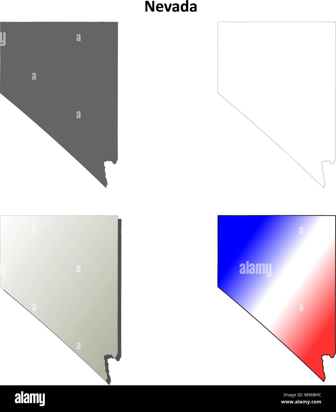 Nevada Umriss Karte gesetzt Stock Vektor