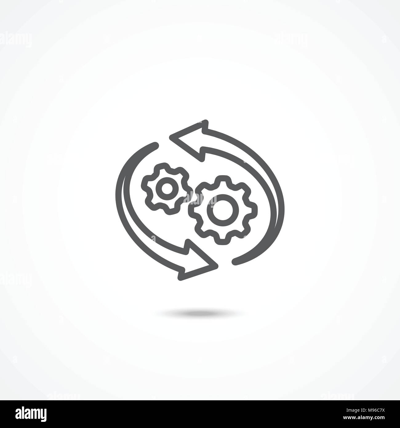 Workflow Symbol auf weißem Stock Vektor