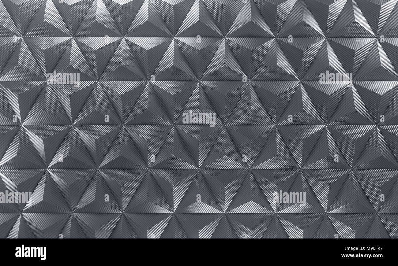 Dreieck geometrische Carbon Muster Hintergrund 3D Rendering image Stockfoto