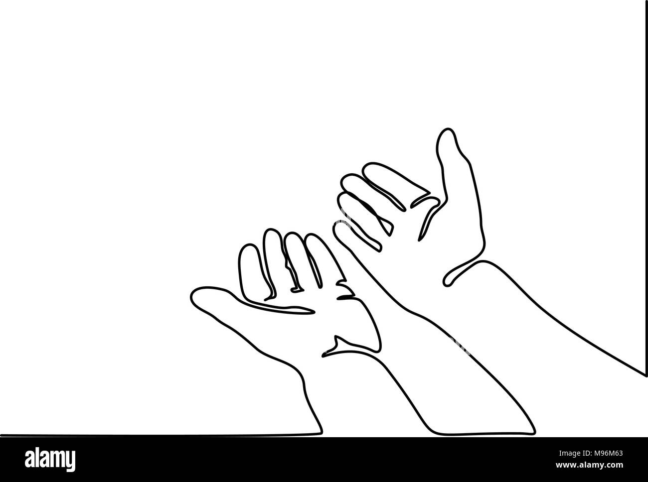 Hände Handflächen zusammen beten Stock Vektor
