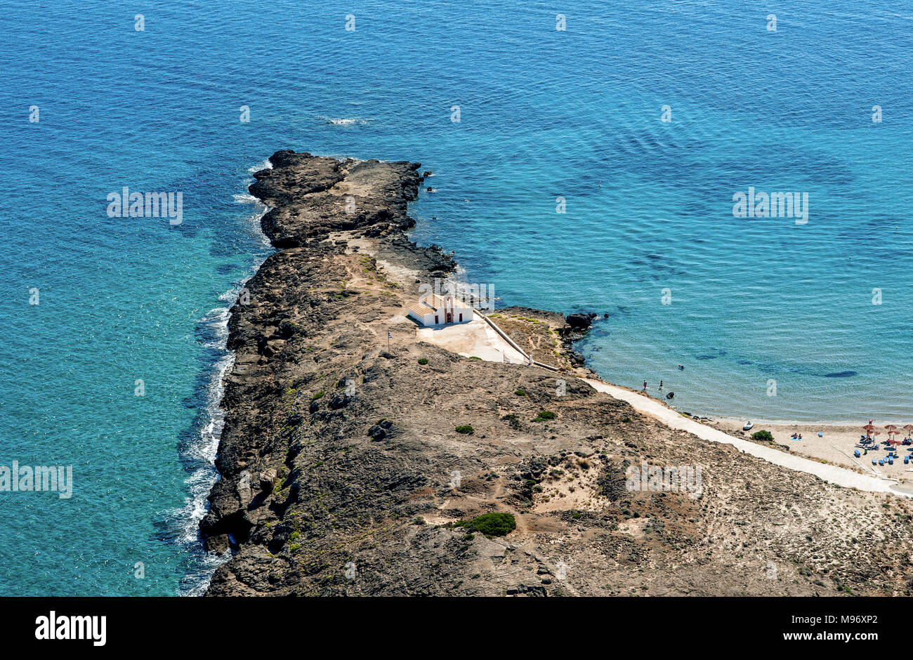 Eine Luftaufnahme der Kirche in vasilikos Stockfoto