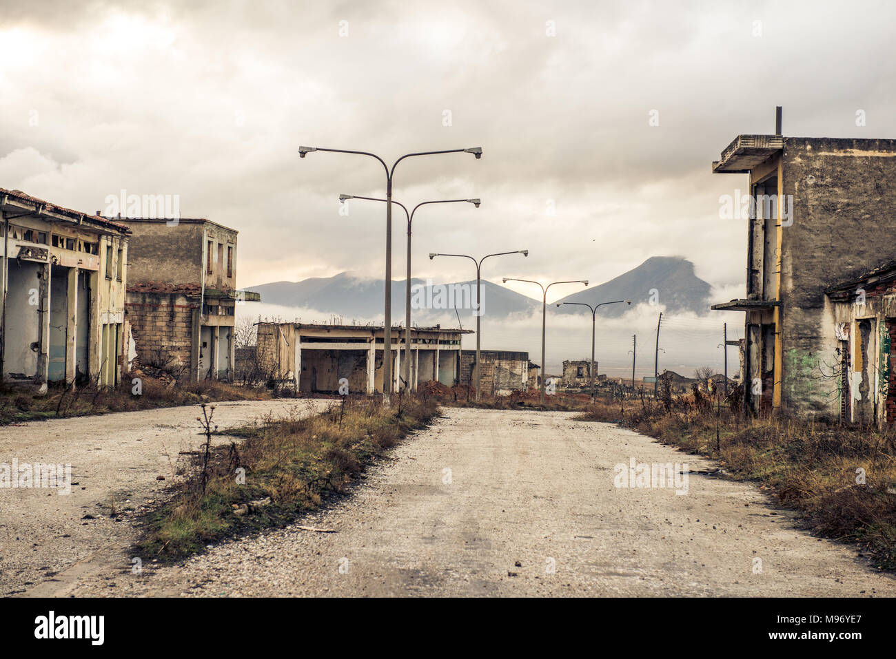 Eine verlassene Stadt in Ptolemaida Griechenland Stockfoto