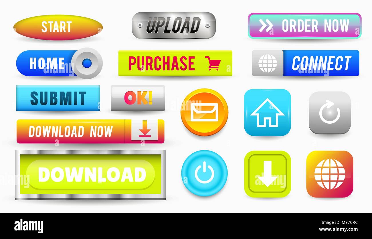 Sammlung von Web Buttons, Elemente einstellen. Vektor Vorlagen, Banner ...