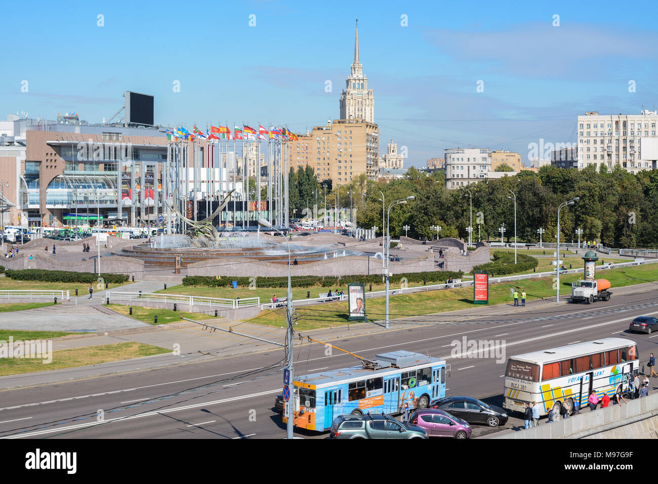 Platz in Europa, und Europeisky Shopping Mall, Moskau, Russland Stockfoto