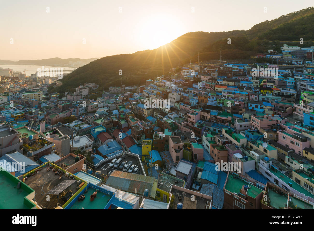 Anzeigen von Busan Gamcheon Kultur Dorf in Busan, Südkorea. Stockfoto