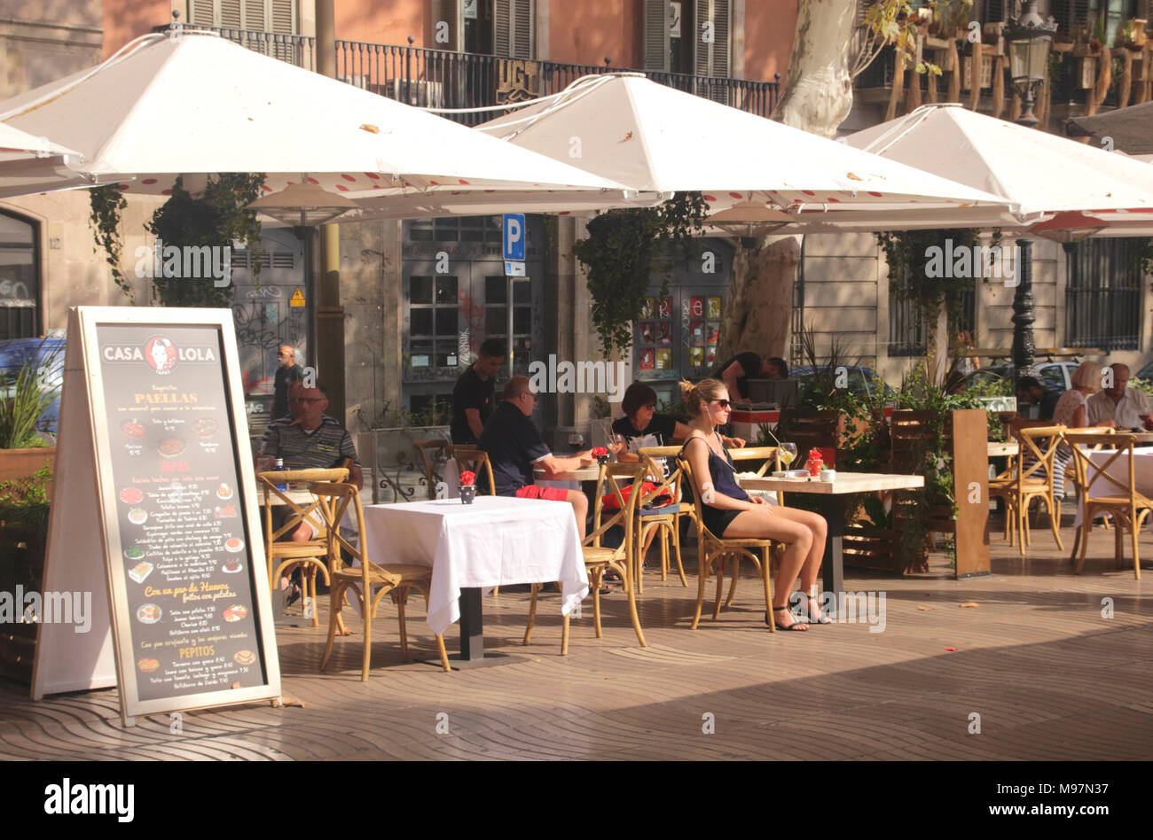 Casa Lola Restaurant La Rambla Barcelona Spanien Stockfoto