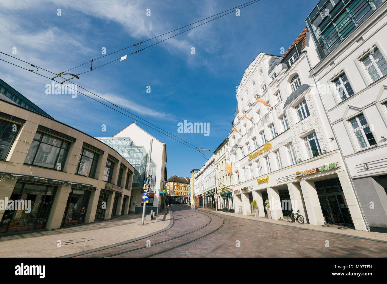 Schwerin, Deutschland - Sept 10, 2017: Blick auf den Marienplatz in der Altstadt von Schwerin. (Marienplatz ist der Hauptplatz von Schwerin. Stockfoto