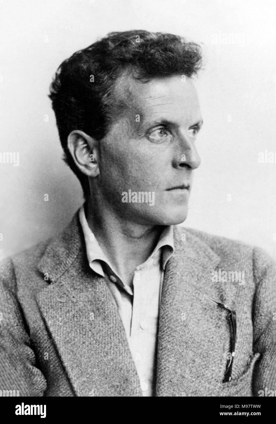 Ludwig Wittgenstein. Portrait der österreichische Philosoph Ludwig Josef Johann Wittgenstein (1889-1951) von Moritz Nähr, 1930. Stockfoto