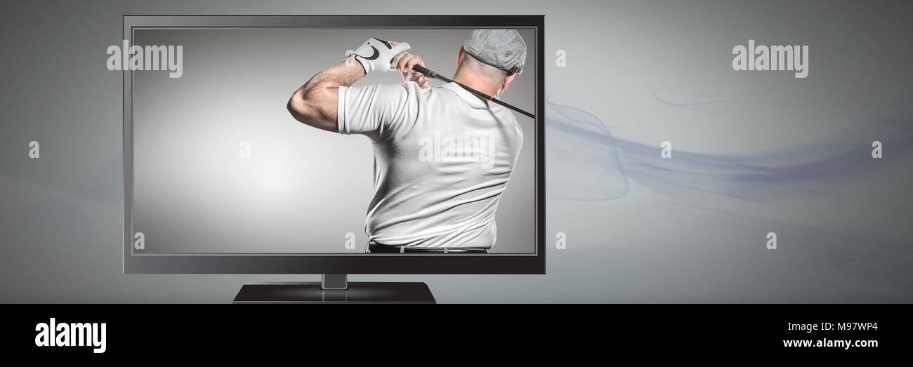 Golf Player im Fernsehen Stockfoto