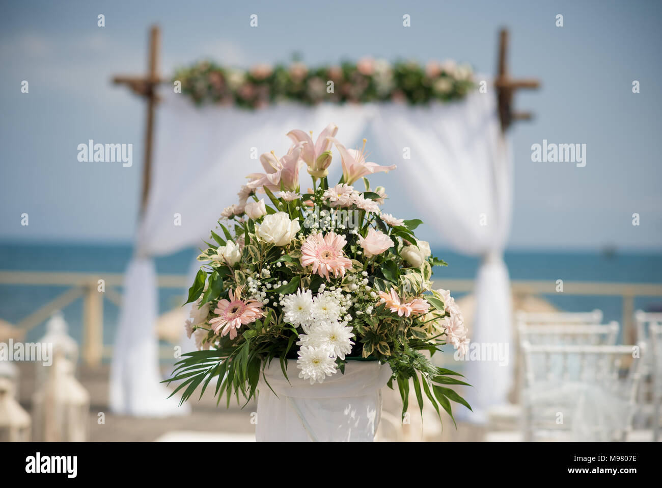 Herrliche Blumen für eine exquisite Hochzeit Stockfoto